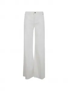 Джинсы с поясными шлевками и пуговицей Blumarine, белый