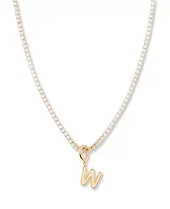 Позолоченное мини-колье-теннисная цепочка с инициалами Изабеллы Brook & York, gold-w