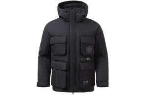 Спортивная модная коллекция пуховик мужской черный Lining, черный