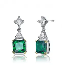 Серьги-Крестики How Lite из стерлингового серебра Genevive, green