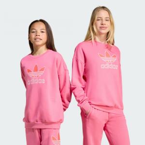 Толстовка Adidas Trefoil Crew Kids, цвет Pink Fusion/Lucid Red