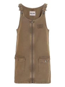 Miu Miu платье с логотипом, коричневый