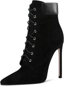 Женские ботильоны YDN с заостренным носком, на высокой шпильке, с боковой молнией, сексуальные для вечеринок и танцев, размеры 4-15 US, Black