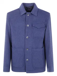 Куртка-рубашка с накладными карманами Herno, синий