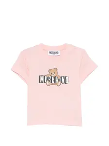 Футболка с логотипом Moschino Kids, розовый