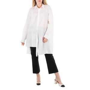 Y'S Асимметричная блуза с кружевной отделкой, размер бренда 2 (S), белый