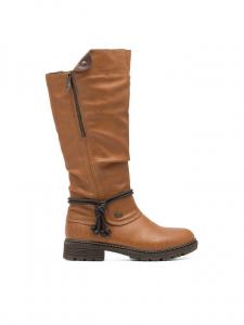 Сапоги женские Rieker высокие на молнии, коричневый