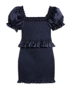 Платье Rayne для девочек с рукавами-фонариками и сборками - Big Kid KatieJnyc, синий