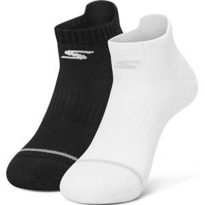 Комфортная спортивная серия Низкие носки Унисекс 2 пары Белый/Чёрный конь Skechers