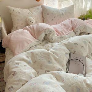 AVIVI Комплект постельного белья 3 предмета, простыня, пододеяльник 150x200 см, цвет цинтиан сяомао