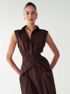 Миди платье Willa Vaeda, Dark brown