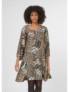MADELEINE Платье с принтом, модного А-образного силуэта, черно-разноцветное
