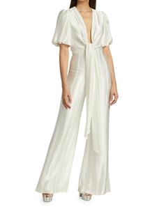 Комбинезон Eden с широкими штанинами и завязкой на талии Galvan, белый