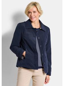 GOLDNER Короткое размер: Тренч, переходное пальто с эффектом жатости, темно-синее