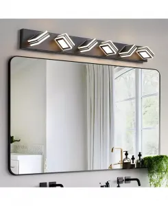 6-Ламповый светодиодный светильник для туалетного столика, элегантный, с регулировкой яркости, энергосберегающий Streamdale Furniture, black