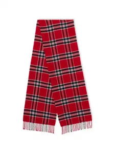 Шарф из шерсти в клетку с бахромой Brooks Brothers, красный