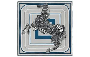 HERMES Шёлковый шарф унисекс разноцветный, Multicolor