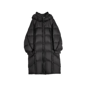 ELLE Пуховик женский Black Hooded Thickened Puffer