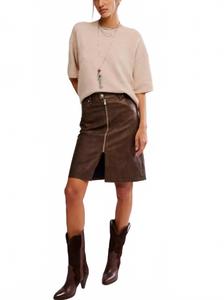 Free People Веганская юбка-миди Sycamore, цвет ржавый