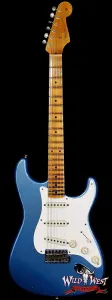 Fender Custom Shop 1956 Stratocaster с вручную намотанными звукоснимателями Ancho Poblano, механически состаренный вариант Journeyman, цвет Aged Lake Placid Blue, вес 7,50 фунтов