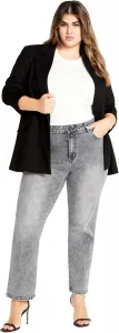 City Chic Plus Size Harley Keyla Straight Leg Soft Grey Jean