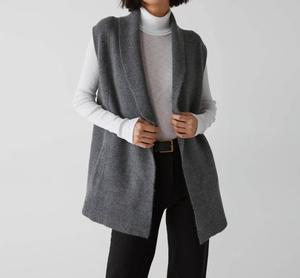 Жилет Tyler Open Front серого цвета Michael Stars