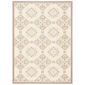 Внутренний и внешний ковер Courtyard Windsor Medallion Safavieh, бежевый, 244x336 см