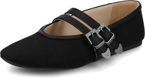 Женские балетки Journee Collection Florene с несколькими застежками, черный