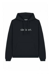 Толстовка SHE IS ART EMBROIDERY UNISEX con cappuccio Mira Paris, черный