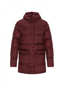 MO Мужская парка бордового цвета