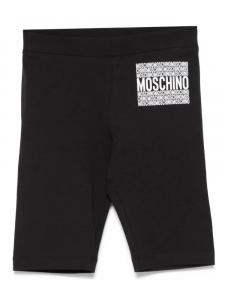 Moschino Kids шорты с тисненым логотипом, черный