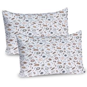 ABAKUHAUS Биология Чехлы на подушку, набор из 2 шт., Бактерии, вирусы и бациллы, болезни, клетки микроорганизмов, болезни, темы здоровья, чехол для подушки с декоративным принтом, 80 x 40 см, многоцветный
