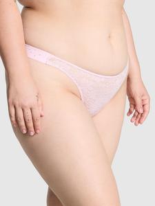 Блестящие стринги с логотипом Lacie Pink, floral lace bling pink tulip