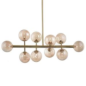 Потолочный светильник Loistaa KJUL 10-flammig, 88x70x36x1,7 см цвет metall gold glänzend/glas bernsteinfarben