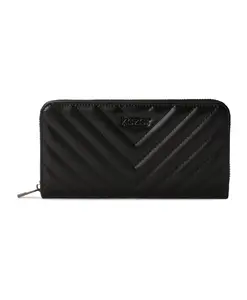 Кошелек из блестящей кожи с мягкой подкладкой Kazar, черный