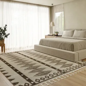 Ковер Autumn Geometric Tasseled Area Rug nuLOOM, 239x305 см, бежевый