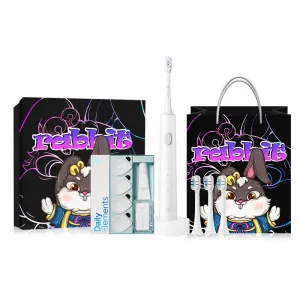 Электрическая зубная щетка Xiaomi, Xiaomi T301 + Compatible Brush Head *3 + Oral Care Gift Box + Year Of The Rabbit Limited Gift Box Gift Bag