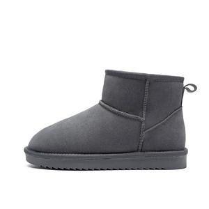 ZHR Утепленные водонепроницаемые противоскользящие утепленные удлиняющие силуэт зимние ботинки женские светло-серые с шерстяными манжетами улучшенная водонепроницаемость