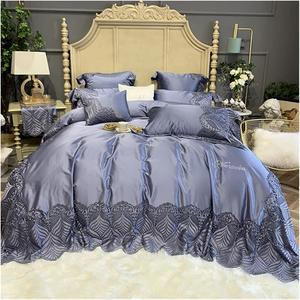 KYTGFH Комплект постельного белья из египетского хлопка 1000Tc с европейским свадебным кружевом
