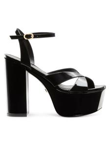 Сандалии на платформе из лакированной кожи Miami Stuart Weitzman, черный