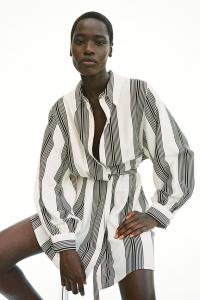 Платье-Рубашка с поясом H&M, бежевый