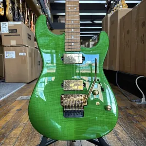 Электрогитара Charvel USA Custom Shop San Dimas HH FR, прозрачный зеленый, с жестким футляром