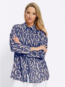 Блузка с принтом в дымчато-синем и песочном цветах Heine