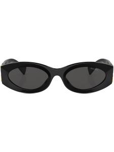 Miu Miu Eyewear солнцезащитные очки Miu Glimpse в овальной оправе, черный