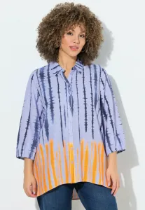 Блузка batikmuster с рукавами 3/4 и застежкой на пуговицы. Ulla Popken, Lavender