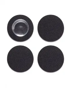 Набор из 4 миниатюрных круглых подставок под стаканы с плетеным узором Chilewich, черный