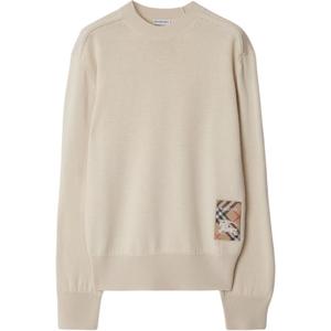 Вязаный свитер в клетку Burberry, бежевый