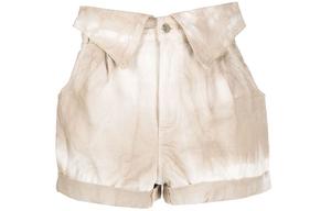 Джинсовые шорты со складчатым поясом Stella McCartney, Хаки