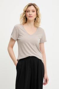 Льняная футболка Answear.Lab, коричневый