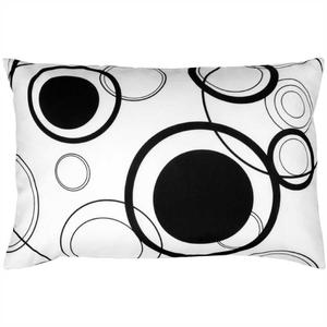 Декоративная подушка размером примерно 30х50 см, цвет: белый с черными кружками Arsvita